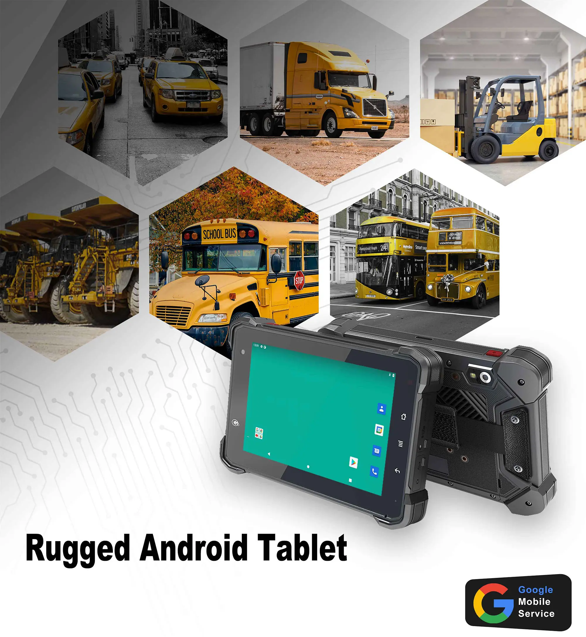 7 inch Rugged Android Vehicle tablet Terminal certified by Google Mobile Services