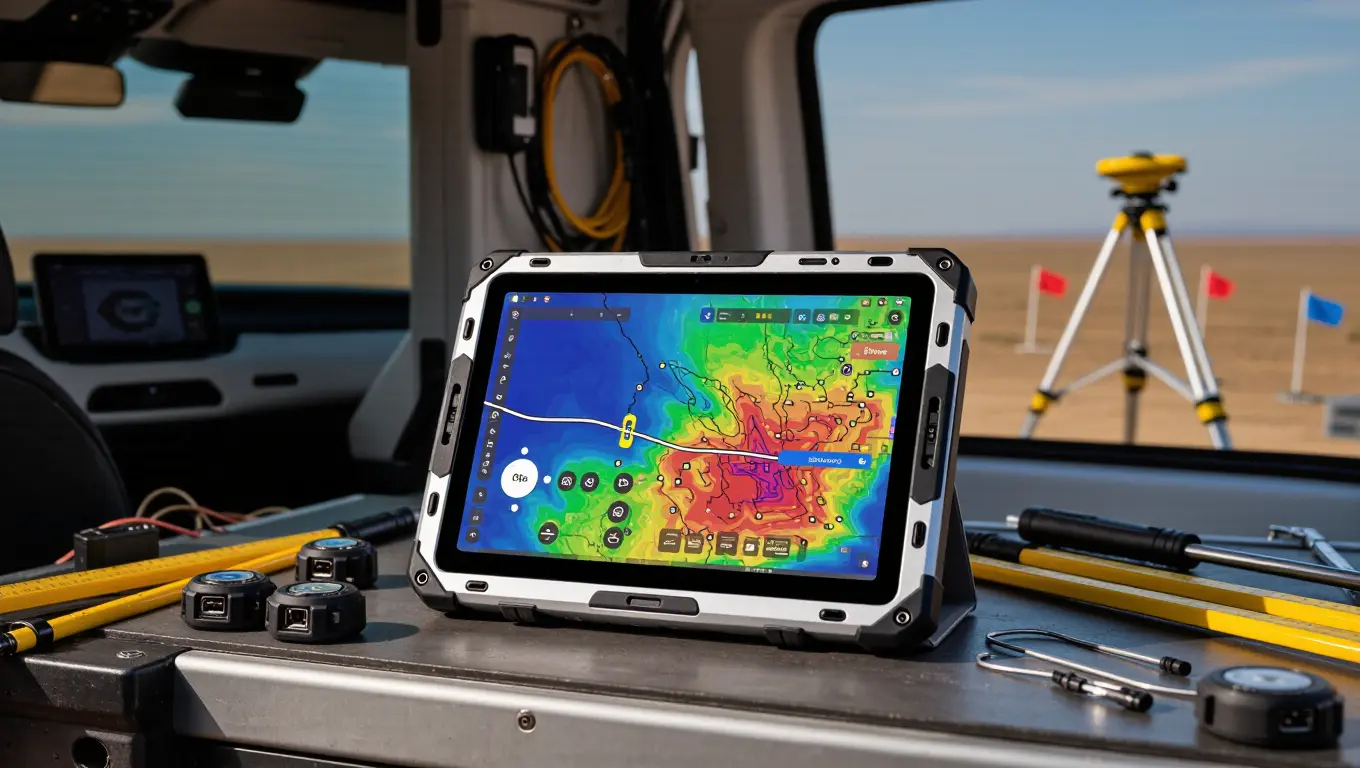 1000 Nits Vehicle Rugged Tablet Android For High-Precision Gnss Surveying